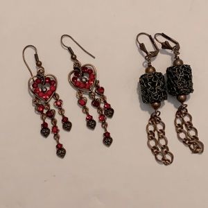 Two Pair of Copper Tone Earrings
